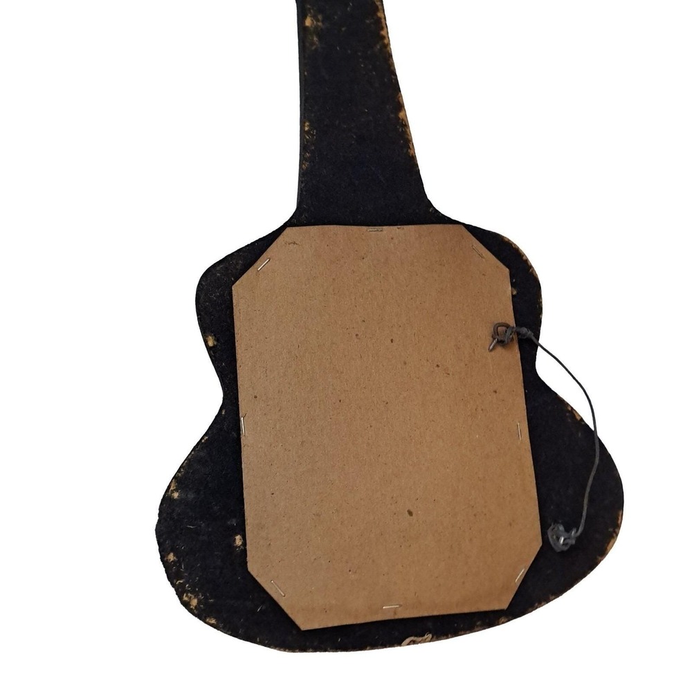 Elvis Presley Guitar Wall Art Picture Frame Set Black Gold Chalkware Vintage 70s - Picture 14 of 16